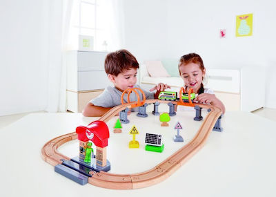 Hape Wooden Train Set Solar Power Circuit with Light for 3+ years