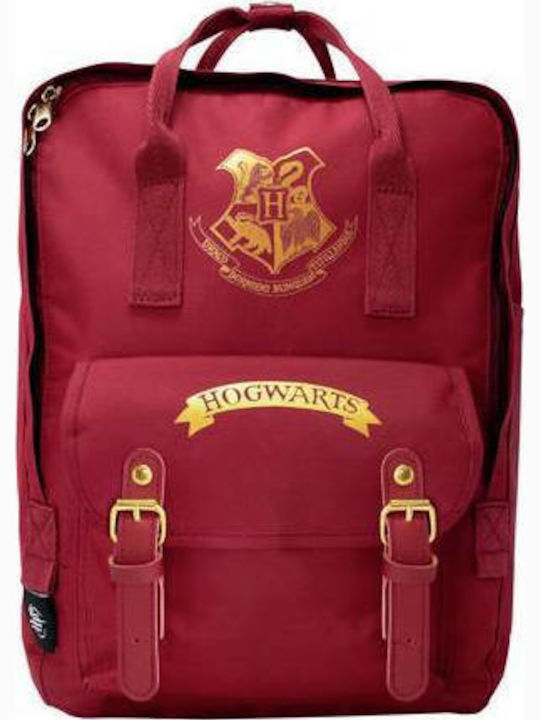 Harry Potter Deluxe Burgundy Σχολική Τσάντα Πλάτης Γυμνασίου - Λυκείου σε Μπορντό χρώμα