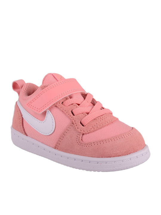 Court Borough Low PE TDV Kinder Sportschuhe Team Rot / Metallic Silber / Weiß