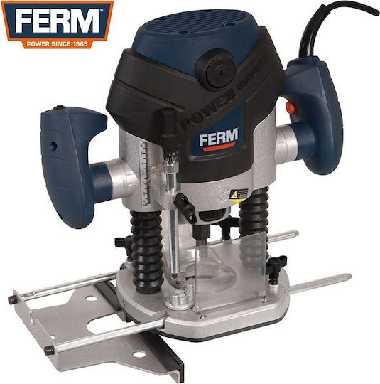 Ferm Plunge Router 1300W cu Control al Vitezei și cu Sistem de Aspirație