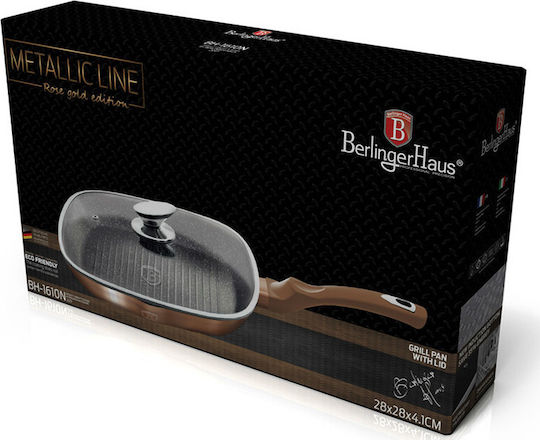 Berlinger Haus Metallic Line Грил С капачка от Алуминий с Каменно Покритие 28см