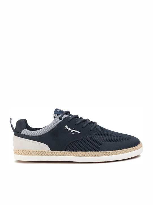 Pepe Jeans Maui Sport Knit Men's Leather Espadrilles Blue