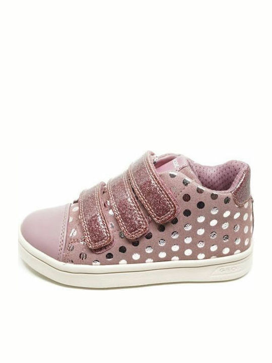 J Djrock Kids Sneakers High Anatomic with Scratch Pink