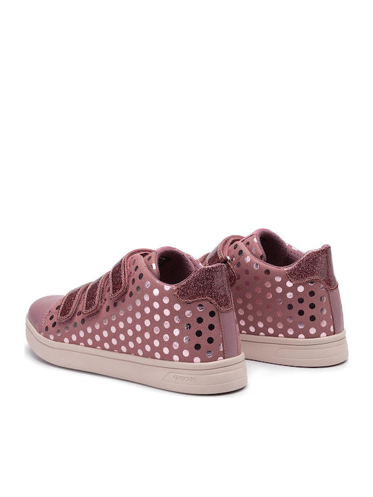 J Djrock Kids Sneakers High Anatomic with Scratch Pink