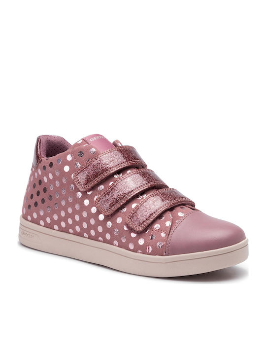 J Djrock Kids Sneakers High Anatomic with Scratch Pink