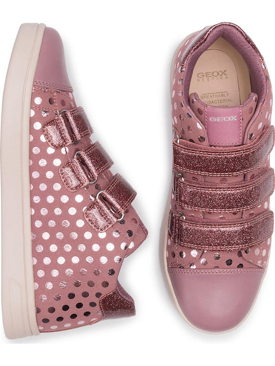 J Djrock Kids Sneakers High Anatomic with Scratch Pink