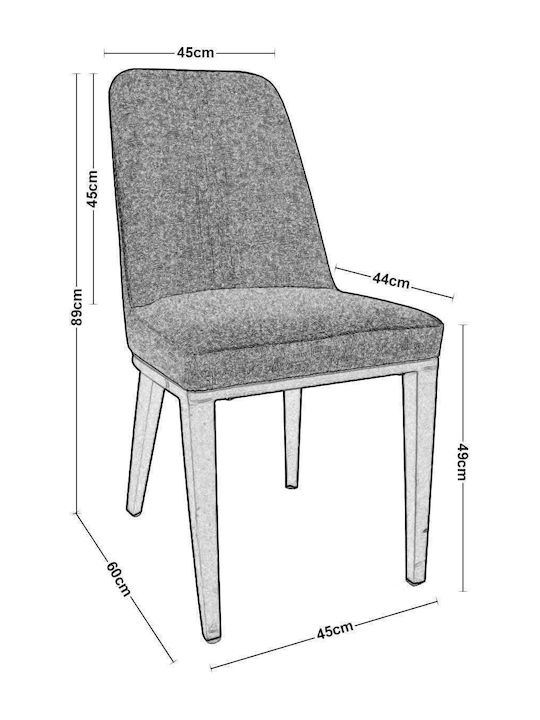 Caster Scaune Sala de mese cu Tapițerie Textilă Bej 1buc 45x60x89buc