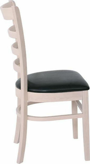 Naturale-L Dining Room Wooden Chair White Wash / Black 42x52x90cm 2pcs