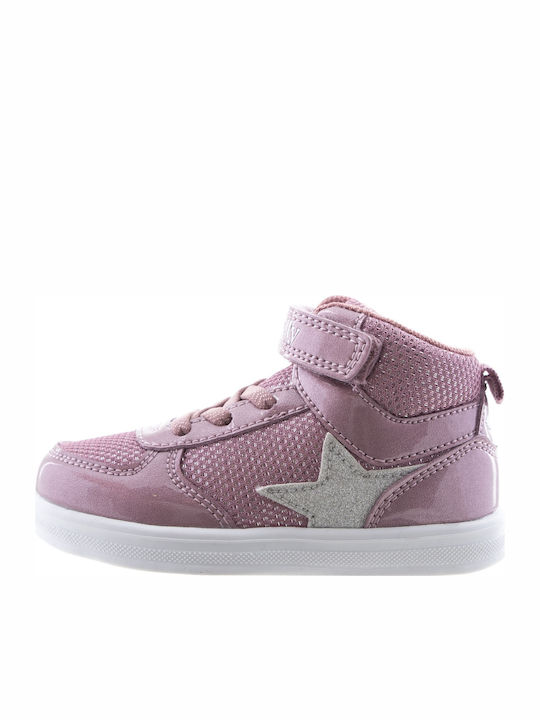 Lelli Kelly LK6804 Kids Sneakers High with Scratch Pink LK6804-FCH4