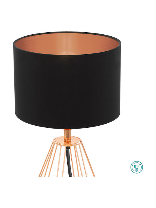 Eglo Metall Tischlampe für Fassung E14 mit Schwarz Schirm und Gold Basis