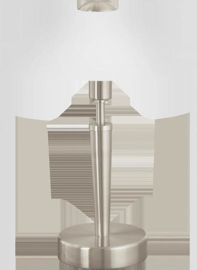 Eglo Metal Table Lamp for Socket E14 with White Shade and Silver Base