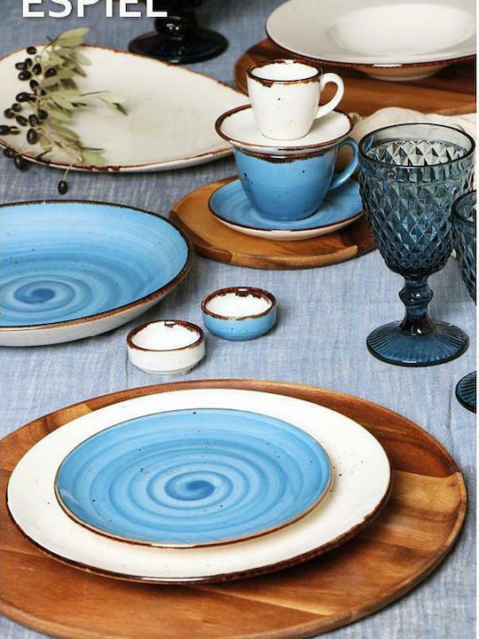 Espiel Terra Plate Shallow Oval made of Porcelain Beige 36x24.5cm