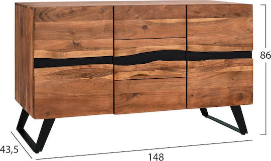 Bufet Alicia din Lemn Masiv & Metal Acacia 148x43.5x86cm