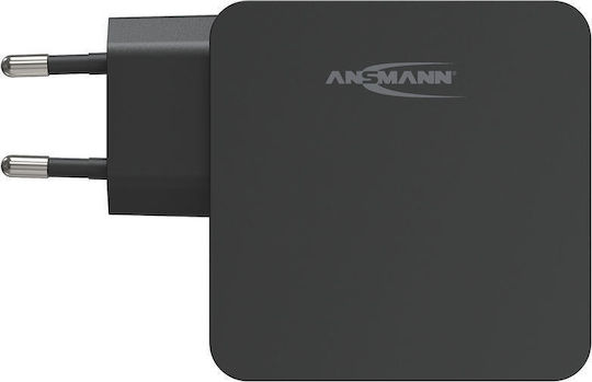 Ansmann Charger Without Cable with USB-A Port and USB-C Port 60W Power Delivery Blacks (254PD)