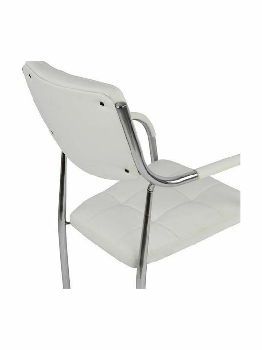 Visitor Armchair Λευκή 52x56x87cm