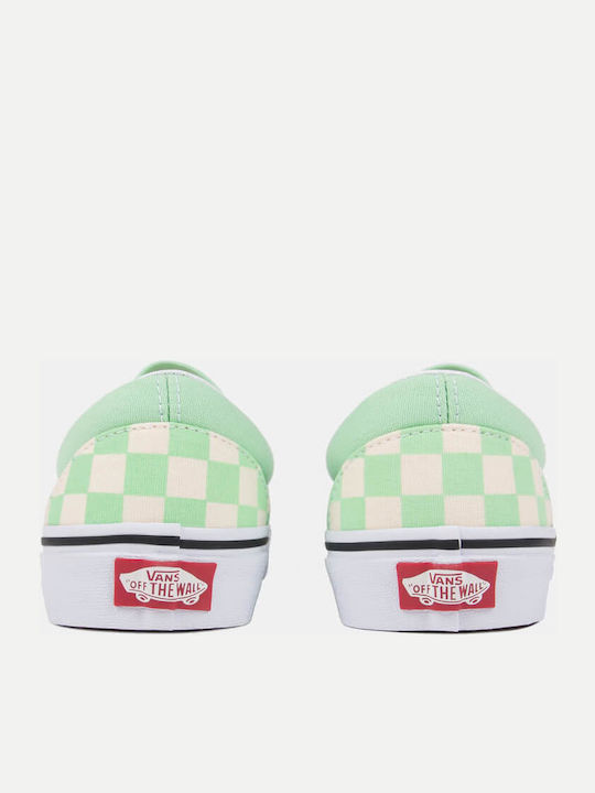 Checkerboard Classic Women's Canvas Slip-Ons Green Ash/True White