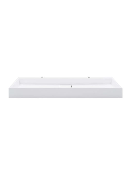 vidaXL Aufgesetztes Waschbecken Marmor 120x46x11cm Weiß