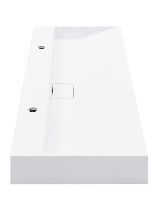 vidaXL Aufgesetztes Waschbecken Marmor 120x46x11cm Weiß