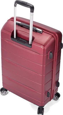 Benzi Travel Suitcases Hard Burgundy Maximum Height 68cm with 4 Wheels Set of 3pcs