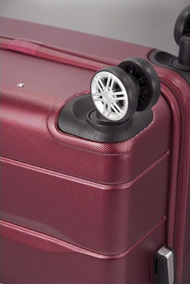 Benzi Cabin Travel Suitcase Hard Burgundy with 4 Wheels Height 55cm