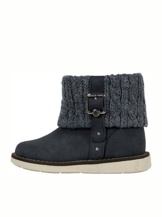 Suede Παιδικά Μποτάκια με Φερμουάρ Navy Μπλε
