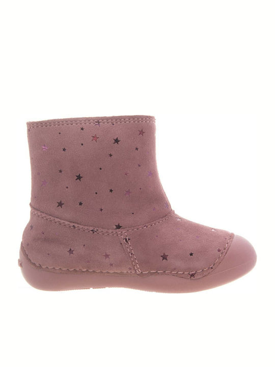 Tutim Anatomice Ghete Copii din Piele cu Velcro Roz