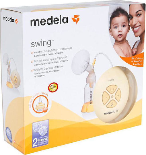 Medela Swing Ηλεκτρικό Μονό Θήλαστρο Μπαταρίας και Ρεύματος Κίτρινο