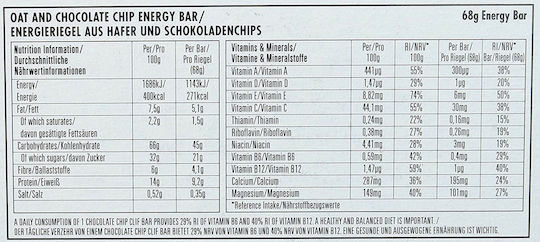 Clif Organic Energy Bar / Oat / Nuts with Chocolate Chip 68gr