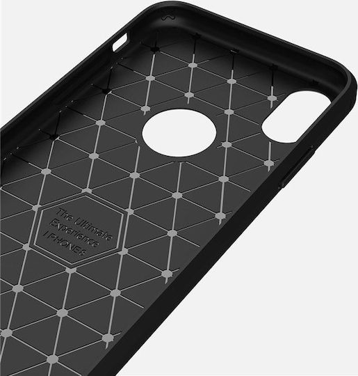 Hurtel Carbon Fibre Brushed TPU Back Cover Σιλικόνης Μαύρο (iPhone XR)