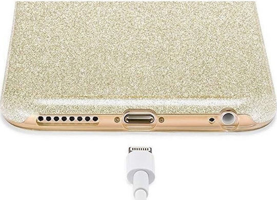 Forcell Shining Umschlag Rückseite Silikon Gold (Galaxy A50)