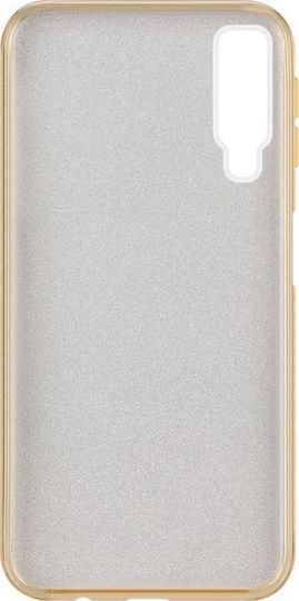 Forcell Shining Umschlag Rückseite Silikon Gold (Galaxy A50)