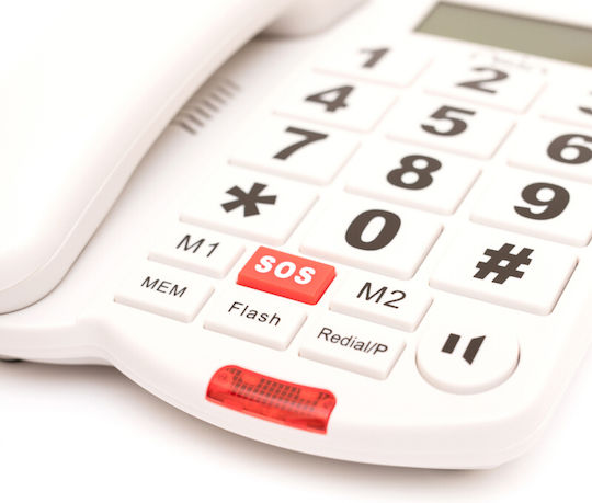 Osio OSWB-4760 Corded Office Phone for Seniors White OSWB-4760W