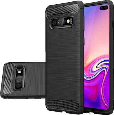 Hurtel Coperta din spate Silicon Negru (Galaxy S10+)