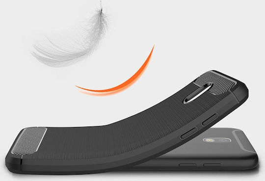 Hurtel Brushed Carbon Back Cover Σιλικόνης Μαύρο (Galaxy J3 2017)