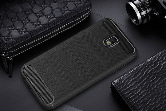 Hurtel Brushed Carbon Back Cover Σιλικόνης Μαύρο (Galaxy J3 2017)