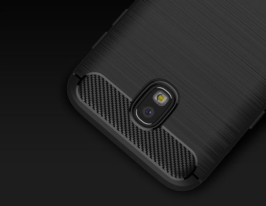 Hurtel Brushed Carbon Back Cover Σιλικόνης Μαύρο (Galaxy J3 2017)