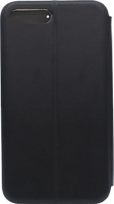 Curved M Folio Synthetic Leather Book Black (iPhone 8/7 Plus)