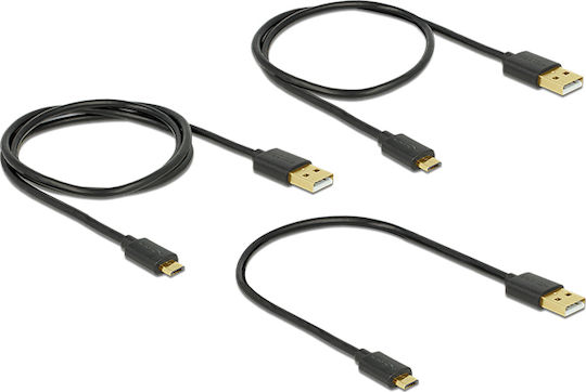 DeLock Редовна USB 2.0 до микро USB кабел Черен 0.9м (83680) 1бр