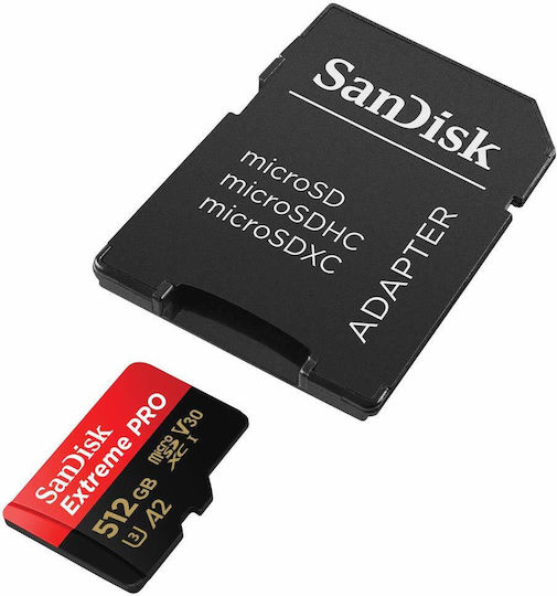 Sandisk Extreme Pro microSDXC Class 10 U3 V30 A2 UHS-I Cu Adaptor
