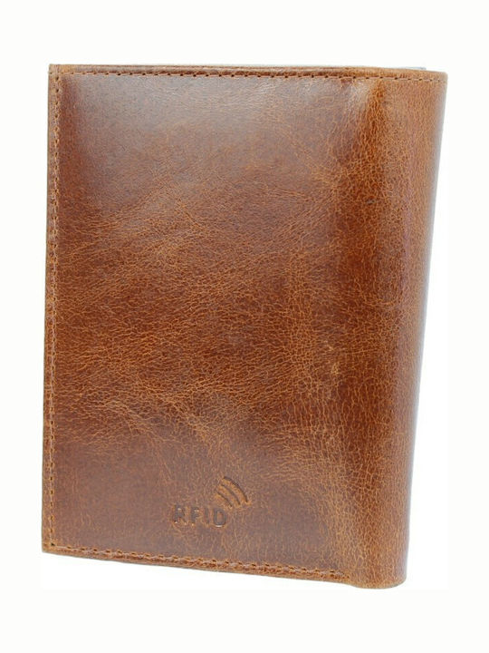 Leather Men's Wallet with RFID Cards Cognac