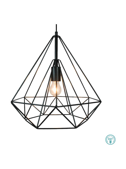 Viokef Unica Pendant Light Suspension Grid for Socket E27 Black