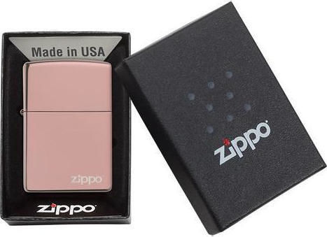 Zippo Classic Logo Αντιανεμικός Αναπτήρας Φλόγας High Polish Rose Gold