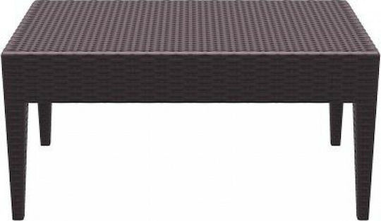 Miami Sitting Room Outdoor Free Standing Rattan Table Brown 92x53x45cm