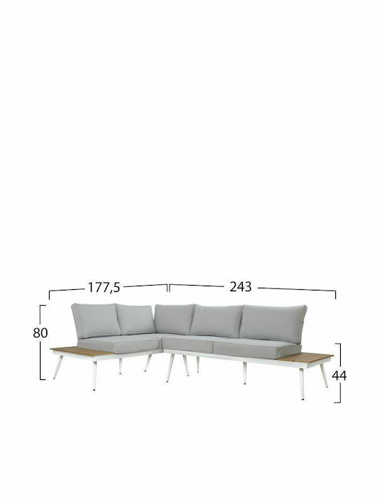 Garten- und Outdoor-Möbelsets Sabine 2 Stück Weiß mit Kissen