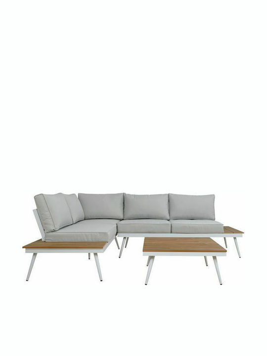Garten- und Outdoor-Möbelsets Sabine 2 Stück Weiß mit Kissen