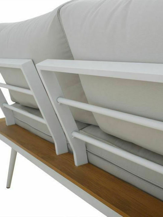 Garten- und Outdoor-Möbelsets Sabine 2 Stück Weiß mit Kissen