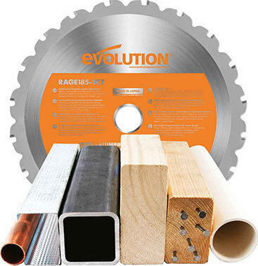 Evolution R185SMS+ Electric Miter Saw Sliding with 1200WPower & Cutting Disc with a Diameter of 185mm