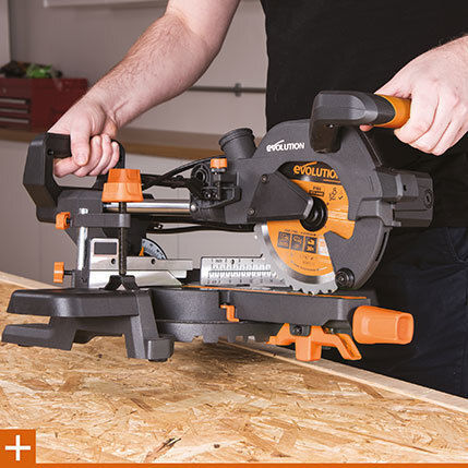 Evolution R185SMS+ Miter Saw Electric Sliding with Power 1200W & Cutting Disc Diameter 185mm