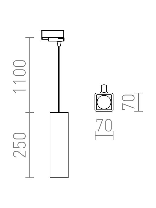 Rendl Light Studio Jack RC Κρεμαστό Φωτιστικό Μοντέρνο Μονόφωτο Ράγα Λευκό