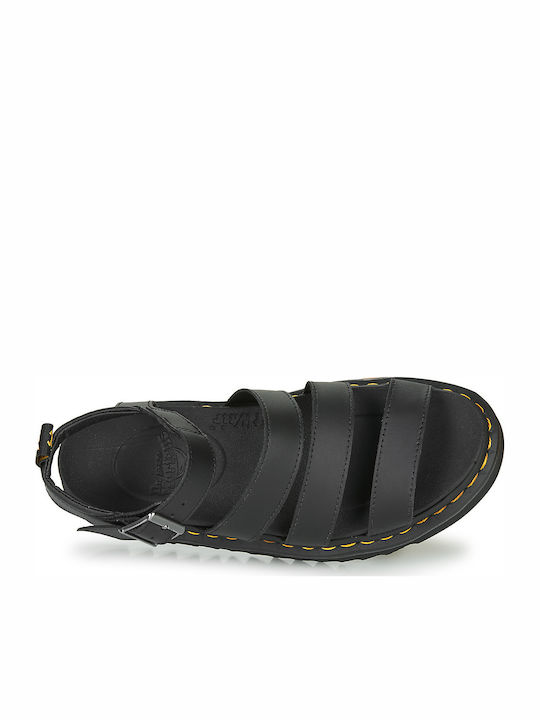 Blaire Δερμάτινα Γυναικεία Σανδάλια Flatforms Μαύρα